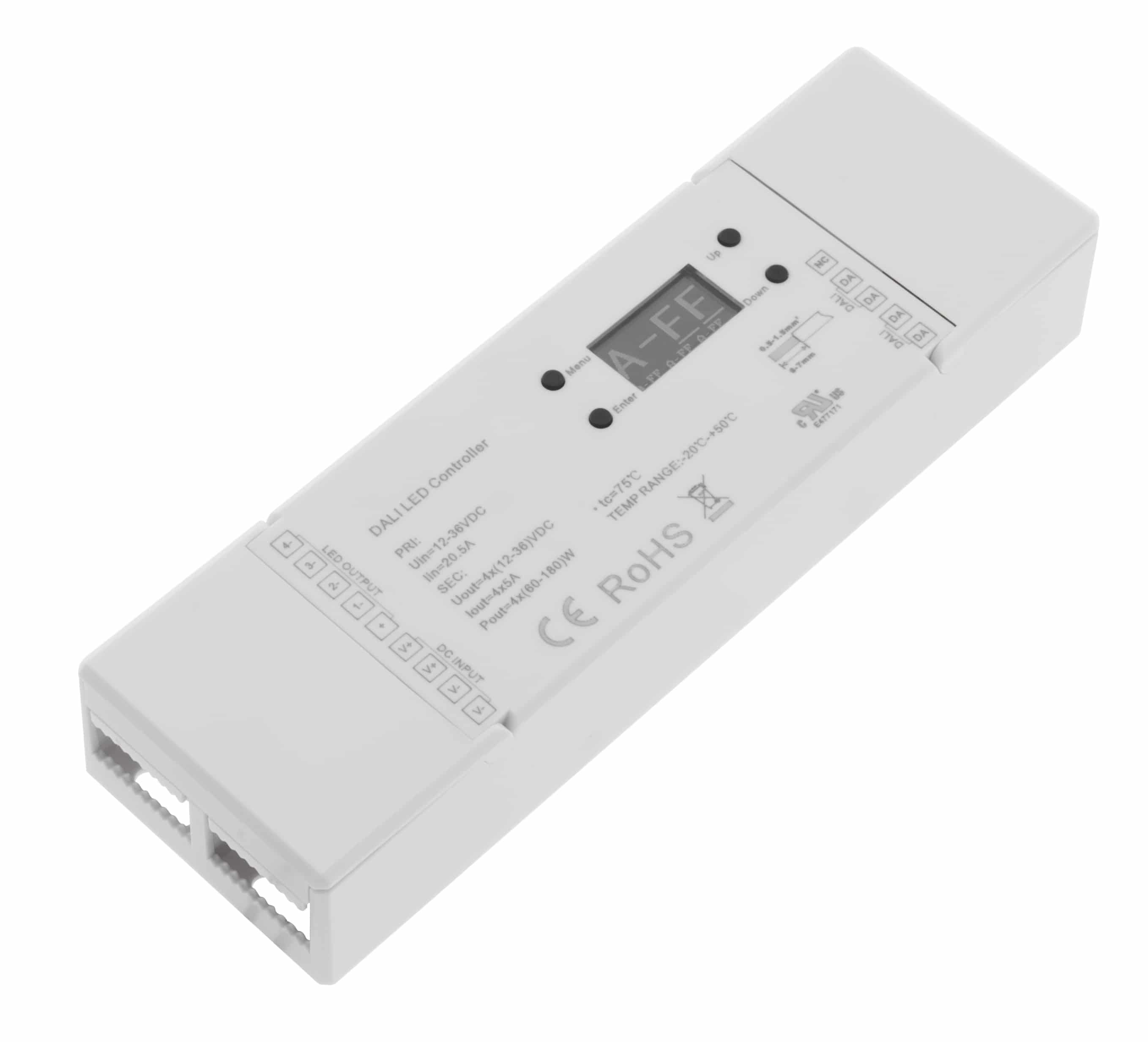 LED DALI PWM Dimmer 1-4 Channel - DT6 with OLED Display
